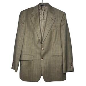 Vintage 90s Nautica Houndstooth Sports Coat Mens Size 41R Pure Wool Blazer